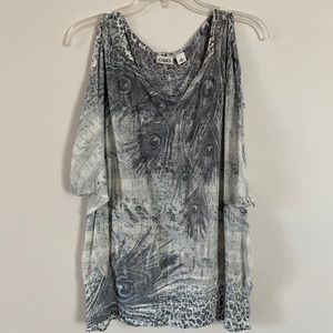 Grey Peacock Blouse